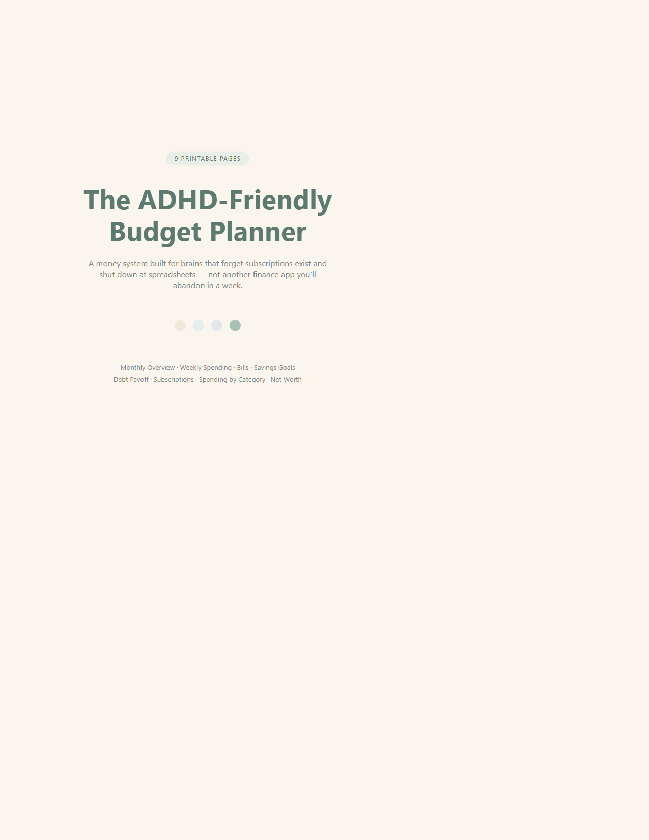 ADHD-Friendly Budget Planner
